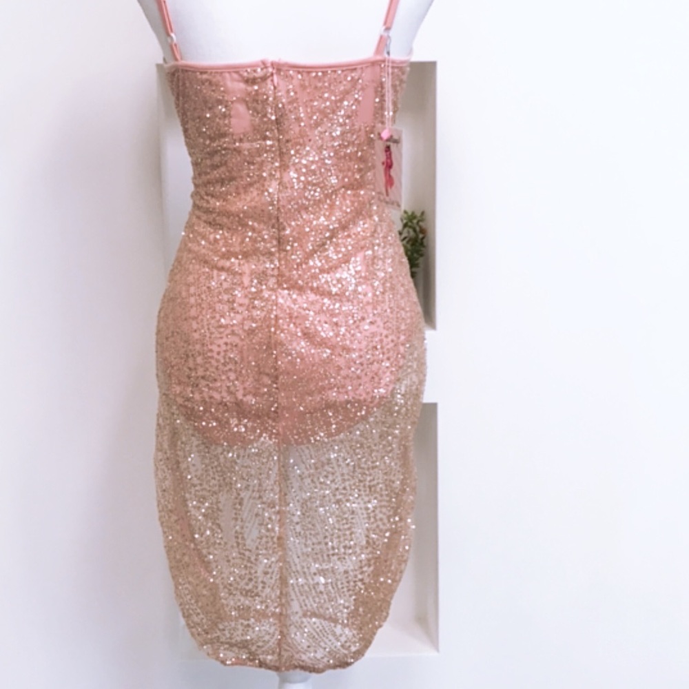 Pink Sparkle Bodysuit Dress - Picture 5 of 5